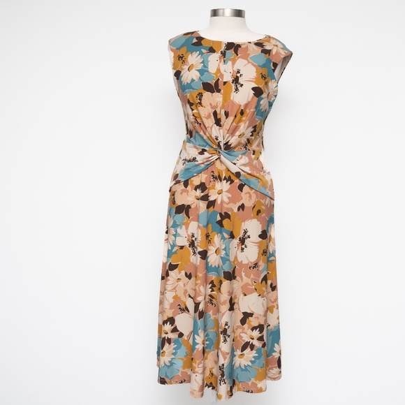 Lauren Ralph Lauren Floral Twist Front Jersey Dress - Picture 2 of 15